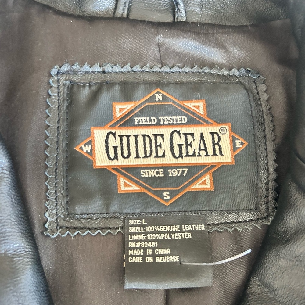 Guide Gear Men’s Black Leather Blazer Jacket Size L Classic Western - Picture 10 of 11